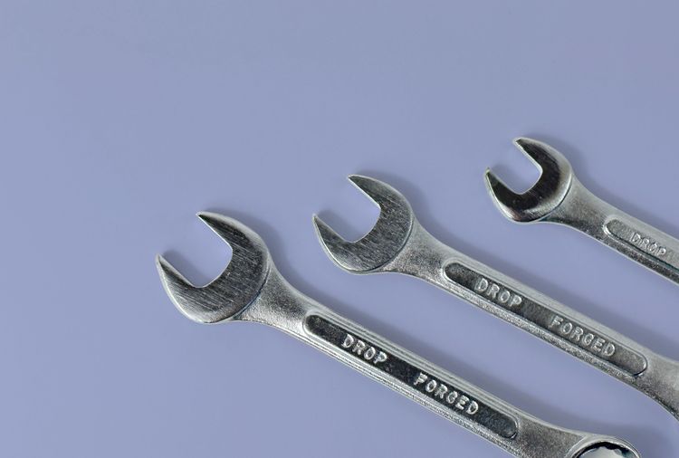 Three wrenches of different sizes